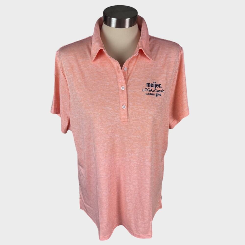 Falls Creek NEW NWT Meijer LPGA Polo Shirt Peach Simply Give Kraft 1X